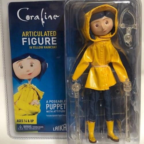 Coraline The Secret Door Coraline Action Figure Anime Raincoat Version 7 Inches PVC 17cm Collection Model Dolls Toys Gifts