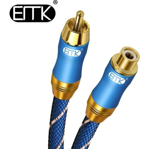 EMK RCA Extension Cable RCA Male to Female Cable Gold Plated Copper Shell Heavy Duty Digital Coaxial Audio Cable Subwoofer Cable