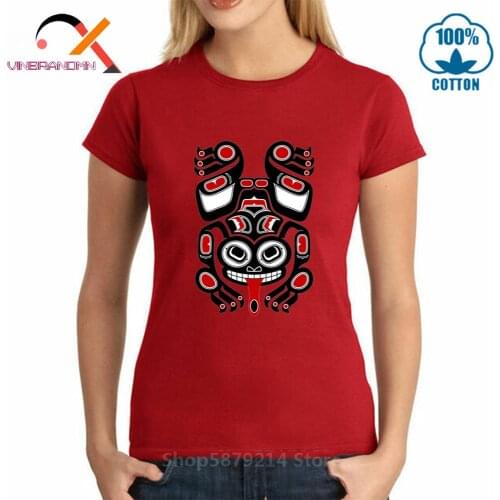Red And Black Haida Spirit Tree Frog T-Shirt 3D Printed Charming woman Animal T Shirt Cool Streetwear Personalized Sci Fi Tshirt