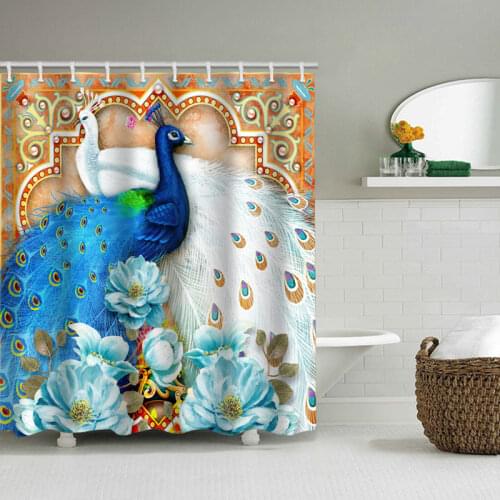 Hot Sales Beautifu Birds Patten Printed Shower Curtain Decoration Of The Bathroom