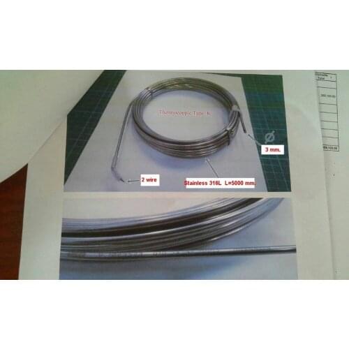 3*5000mm*1000mm SS316L thermocouple K Type 1M Cable
