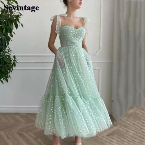 Sevintage New Mini Green Short Prom Dresses Ankle-Length Heart Tulle Homecoming Gowns Pleats Custom Made Formal Girl Dress 2021
