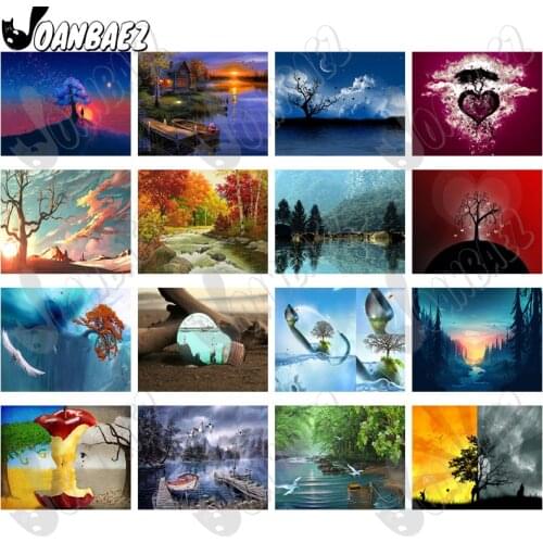 Creative Plant 5D Diy Diamond Painting Simple Forest Round Diamond Art Inlaid Home Room Wall Decoration Accessories