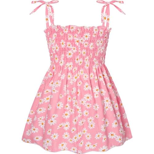 2021 Summer Baby Girl Floral Princess Dress Casual Sleeveless Kids Dresses Cotton Childrens Clothes Girls Birthday Party Dress