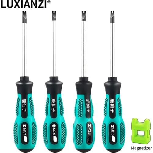 LUXIANZI 2pcs U-type Insulated Screwdriver Set Magnetic Bit Multi-function Mobile Phone Repair Screw Driver Hand Tools Kit