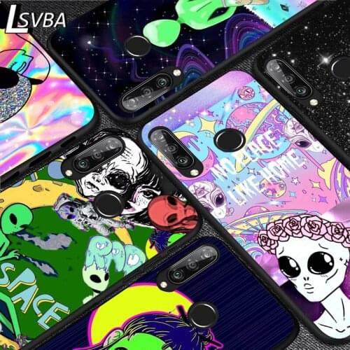 Cute Cartoon Alien For Huawei Y9S Y8S Y6S Y9A Y7A Y8P Y7P Y5P Y6P Y7 Y6 Y5 Pro Prime 2020 2019 Black Soft Phone Case
