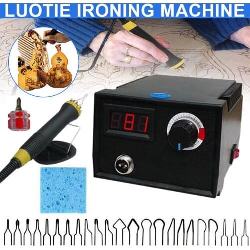 220V 40W Professional Wood Burning Pen Kit Digital Pyrography Machine Soldering Irons Crafts Tool with UK Plug