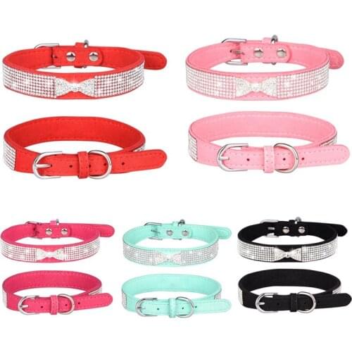 Bling Rhinestone Pet Puppy Dog Collars Personalized Small Dogs French Bulldog Collar Pet Dog Necklace Products Hot Sale