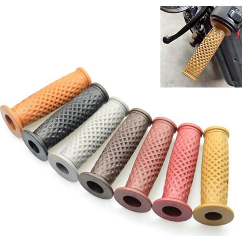 A Pair Retro Motorcycle Handlebar Anti Slip Design Rubber Modified Accessories Nondestructive Installation 7/8" 22MM Universal