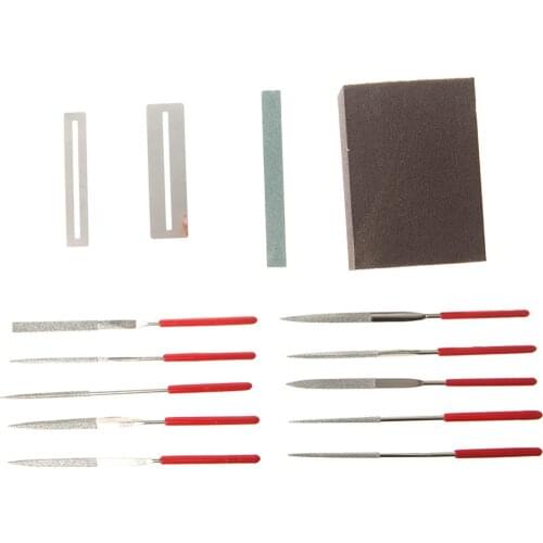Drop Ship 14pcs Guitar Instrument Repair Tool Kit Grinding Stone Sponge Frets Nut File Set