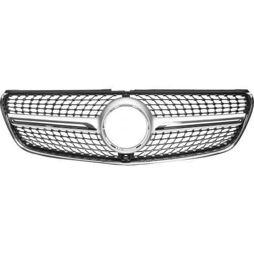 Diamond Style Front Bumper Grille Grill With Camera For Mercedes For Benz V class W447 V250 V260 2015-2020 Front Racing Grill