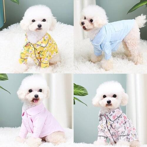 Dog Shirts Pajamas Korean Pet Shirts Summer Classic Plaid Pet Dog Clothes for Small Dog French Bulldog Puppy Dog t-Shirt for Dog