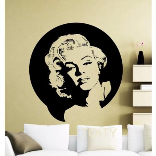Fashion Girl Classic Character Wall Stickers Living Room Home Decoration Vinyl Wall Decal Sexy Marilyn Monroe Muurstickers A898