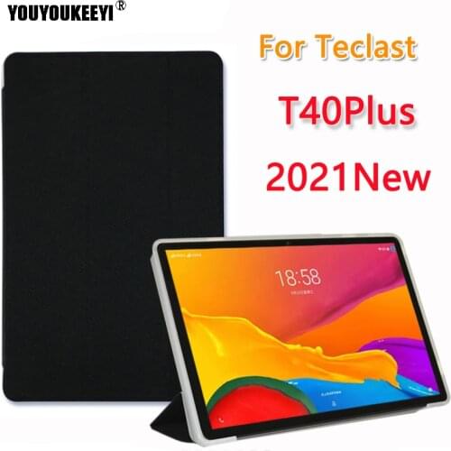 Ultra Thin Case For Teclast T40 Plus 2021 New Tablet Tri-fold Stand Cover Frosted Transparent Shell For T40PLUS Fundas +Gift