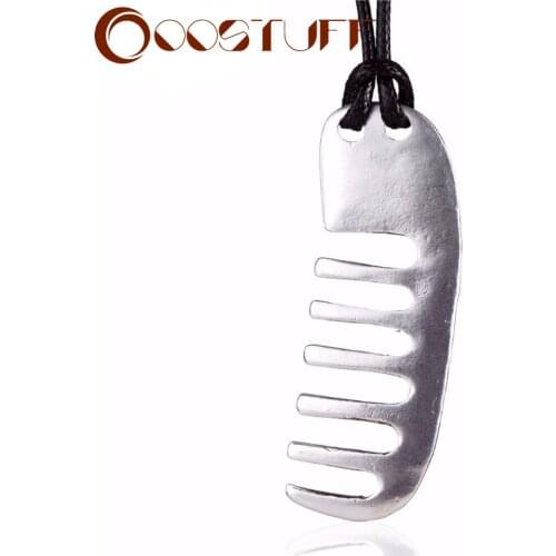 Vintage Silver Color Comb Pendant Women Jewelry Long Necklace Chokers Women Statement necklaces & pendants Jewellery Suspension