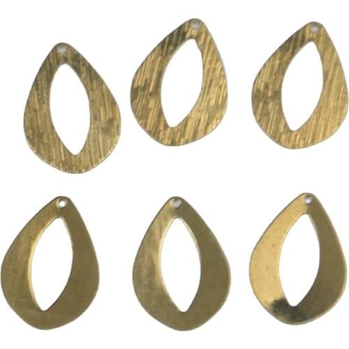 10 pieces 25.5*18mm single-sided brushed hollow pendant necklace pendant DIY earrings bracelet accessories