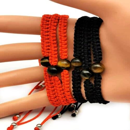 12Pieces 8mm Tiger Eyes Stone Woven Bracelet Has The Function Of Exorcism Protection Men And Women Can Given As A Gift