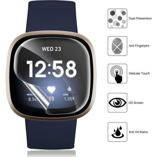 2Pcs Soft Hydrogel Protective Film For Fitbit Versa 3/Sense Screen Protector for Fitbit Versa3