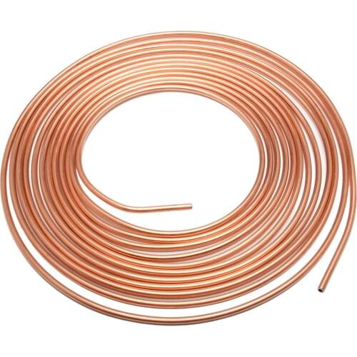 25ft Galvanized Copper Brake Line Tubing Coil Roll Kit Corrosion Resistance