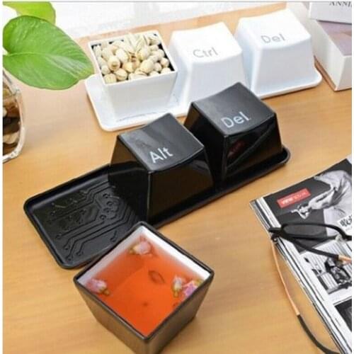 3pcs/Set Novelty Creative Simple Keyboard Ctrl ALT DEL Type Tea Coffee Mug Cup Container