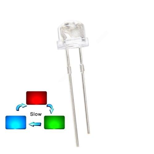 30pcs 5mm Straw Hat RGB Red Green Blue Light Emitting LED Lamp Slow Flashing