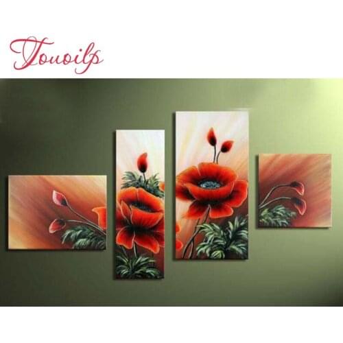 4pcs/set 3D Diy Square diamond painting flower home decor, cross stitch Mosaic 3d diy Diamond embroidery rose crafts Needlework