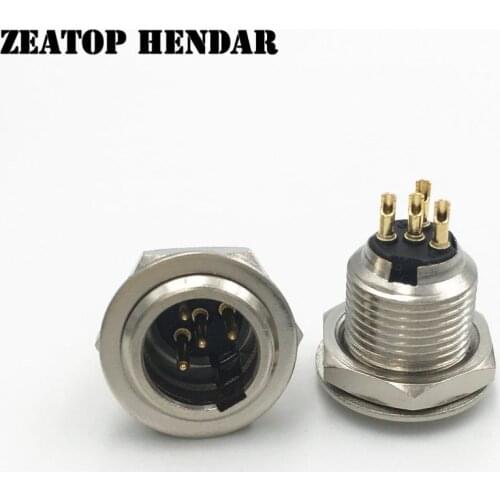 5Pcs Mini XLR 3 4 5 6 Pin Male Socket Small XLR with Screw Jack Adapter for MIC Microphone Audio Cable Connector