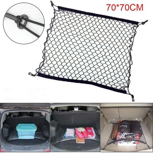 70*70cm Elastic Net Grid Pocket Holder Car Accessories Trunk Storage Bag Mesh Net Auto Styling Luggage Organizer Stuff Netting