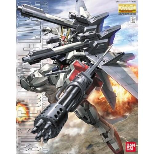 BANDAI GUNDAM MG 1/100 Strike I.W.S.P. Gundam model kids assembled Robot Anime action figure toys