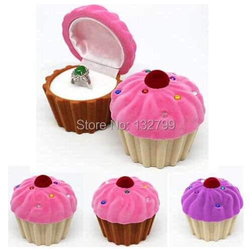 Cake Velvet Jewelry Boxes Organizer Ring Earrings Stud Necklace Pendant Storage Holder Case Christmas Xmas Gift Packaging Box