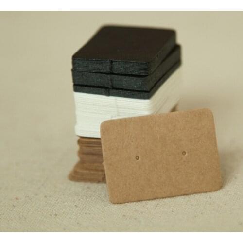 50Pcs 2.5*3.5cm Kraft Paper Ear Stud Hang Tag Jewelry Display Card Earring Kraft Paper Tag Ear Ring Paper Hang Price Tag