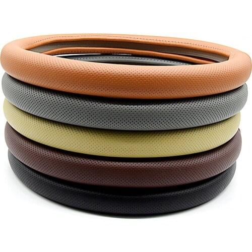 Genuine Leather Steering Wheel Cover Breathable Hole Auto Steering-Wheel Covers For Auto Car Interior Accessories