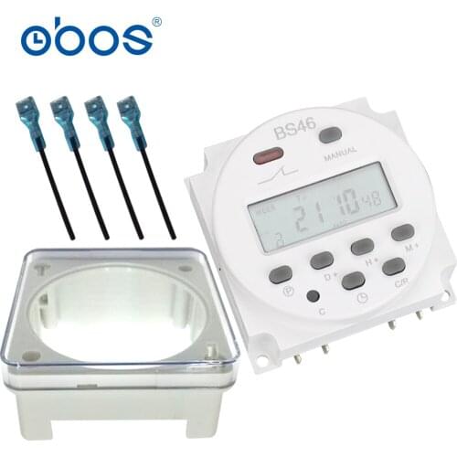 220V 16A 12V 32A digital timer good power outage memory microcomputer timer switch 16 times of/off Waterproof shell four wire