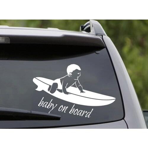 Baby On Board Quote Wall Decal Surfing Car Decal Vinyl Kids Wall Stickers Modern Design High Quality Family Art Mural DIY SYY926