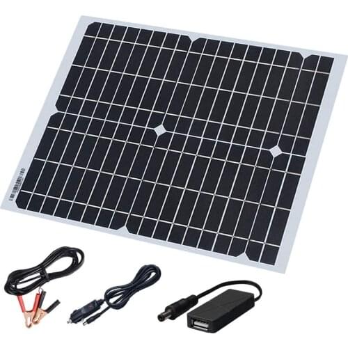 20W 18v Flexible Solar Panel Charger with DC USB for Car Yacht Light Boat 12v Battery Camping Charging Mobile Phone