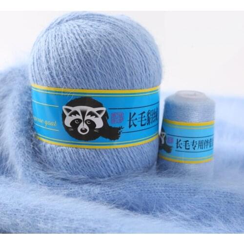 50g Cashmere Long Plush Mink Soft Hand-Knitting Thread Luxury Long-wool Cashmere Crochet Wool Thread for Autumn Colorful Yarn