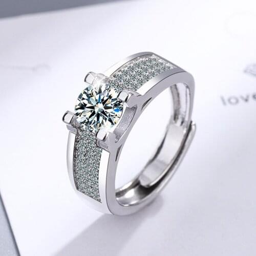 Classic 100% Solid 925 Silver Rings 6mm Moissanite Diamant Engagement Wedding Rings Jewelry for Women and Men Jewelry