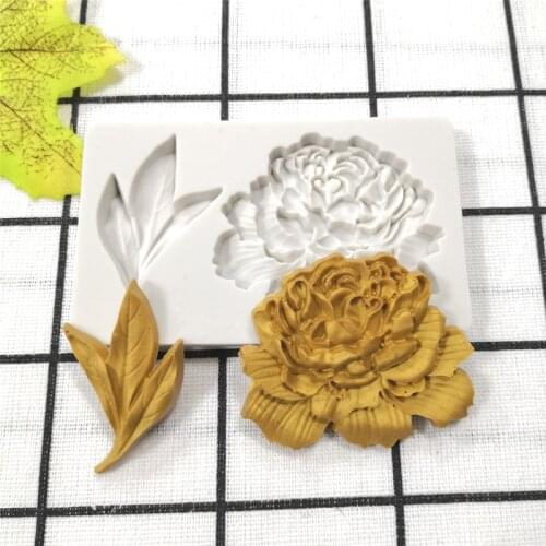 KLM New Peony Leaf Silicone Fondant Mould Chocolate fudge cake decorating tool