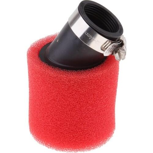 RED 32mm Bent Angled Foam Air Filter Pod 110cc PIT Quad Dirt Bike ATV Buggy