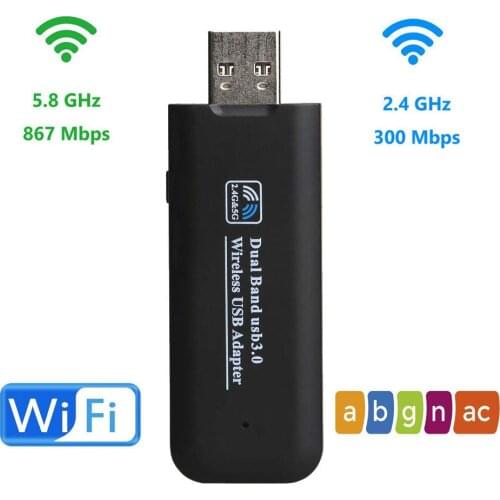 KuWfi USB Wireless Adapter RTL8812BU Soft AP USB 3.0 Network Adapter 1200Mbps Dual Band WiFi Dongle/Receiver for Laptop Desktop