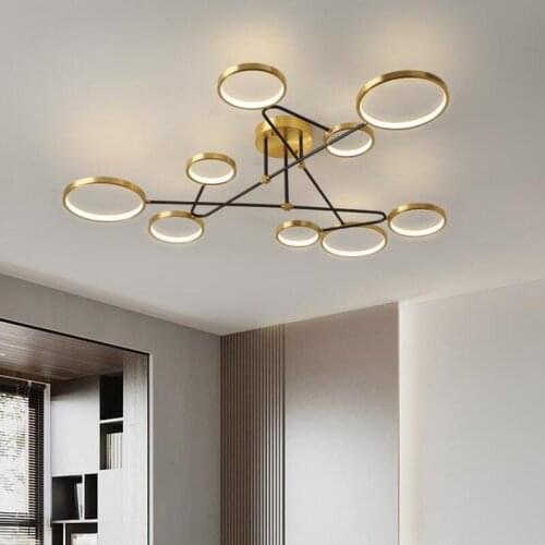 Fashion creative led Ceiling lamp golden luxury led lamps High power bright indoor living room Ceiling lamps led lustre lamps