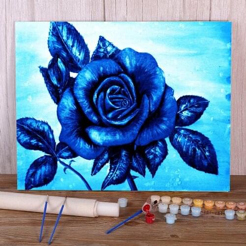 Natural Scenery Roses Are Blue DIY Paint By Numbers Complete Kit Acrylic Paints 40*50 Picture By Numbers Photo Home Art