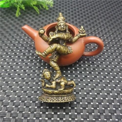 Nepalese Tibetan King Ming Brass Four-armed Buddha Decoration Safe And Good Luck Buddha Statue Gift