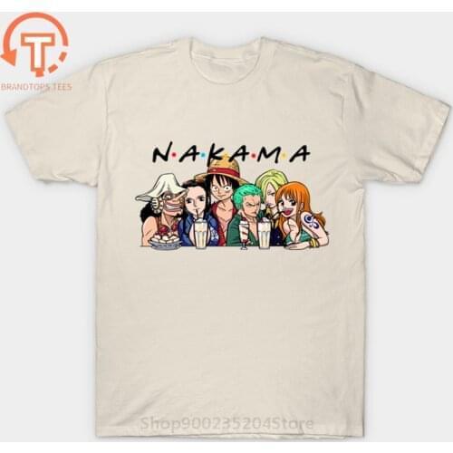 One Piece T-shirt Men Japanese Anime T Shirt Nakama Luffy T shirts Friends Pirate King Tops Skull Logo Tees Zoro Harajuku Camisa
