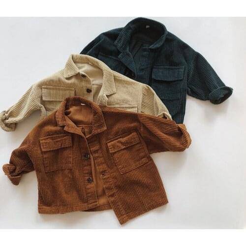 Autumn Winter Kids Baby Boys Girls Jacket Clothes Clothing Infant Boy Girl Child Tops Corduroy Jackets Coat Children Coats
