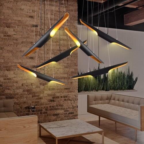 Restaurant Hanging Lamp Retro Bar Kitchen Pendant Light Study Oblique Mouth Aluminum Pendant Lamp Nordic Light led Pendant light