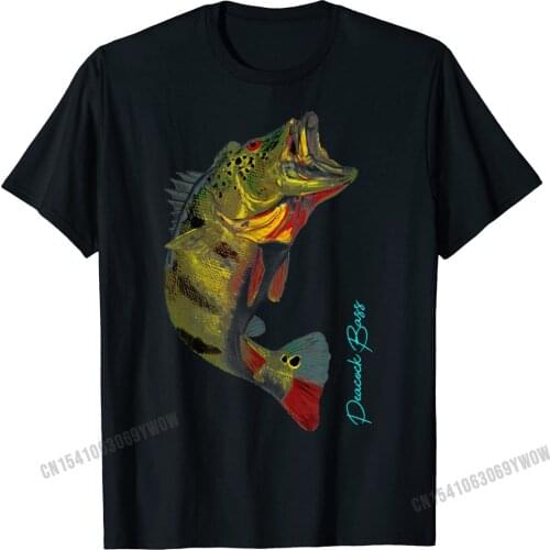 Fishing Shirts Peacock Bass Fishing Art Gift Shirt For Dad T-Shirt Harajuku Tops T Shirt For Men Printed T Shirts Fast Ship