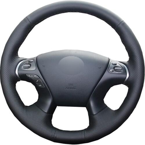 Hand Sewing Car Steering Wheel Cover Wrap Leather Suede For Infiniti JX35 M M25 M35 M37 M56 Q70 QX60 For Nissan Murano Pathfin