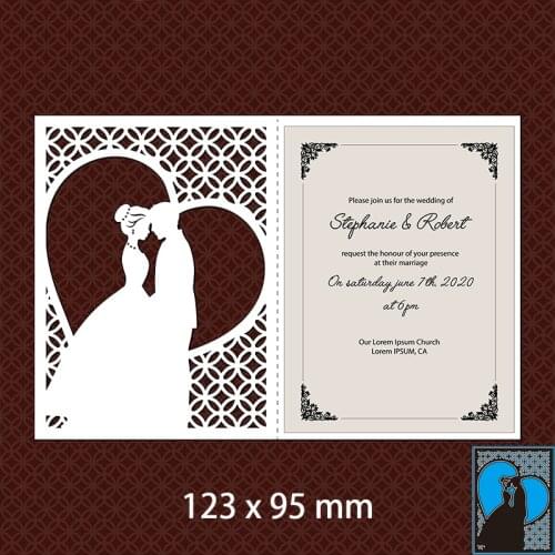 123*95mm Wedding Invitation Heart Cutting DIES Stencil DIY Scrapbook Embossing Card Craft Template Paper Photo Album