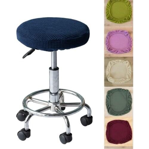 Universal Round Chair Cover Elastic Polar Fleece Fabric Bar Stool Seat Cover Slipcovers Restaurant Banquet Home Party Decoration